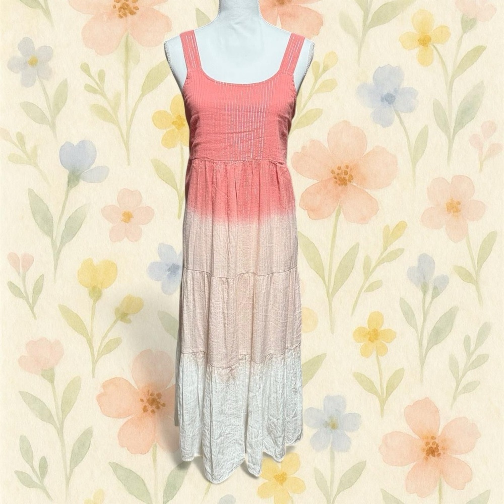 Elegant Pink and White Ombre Maxi Dress - Picture 2 of 8